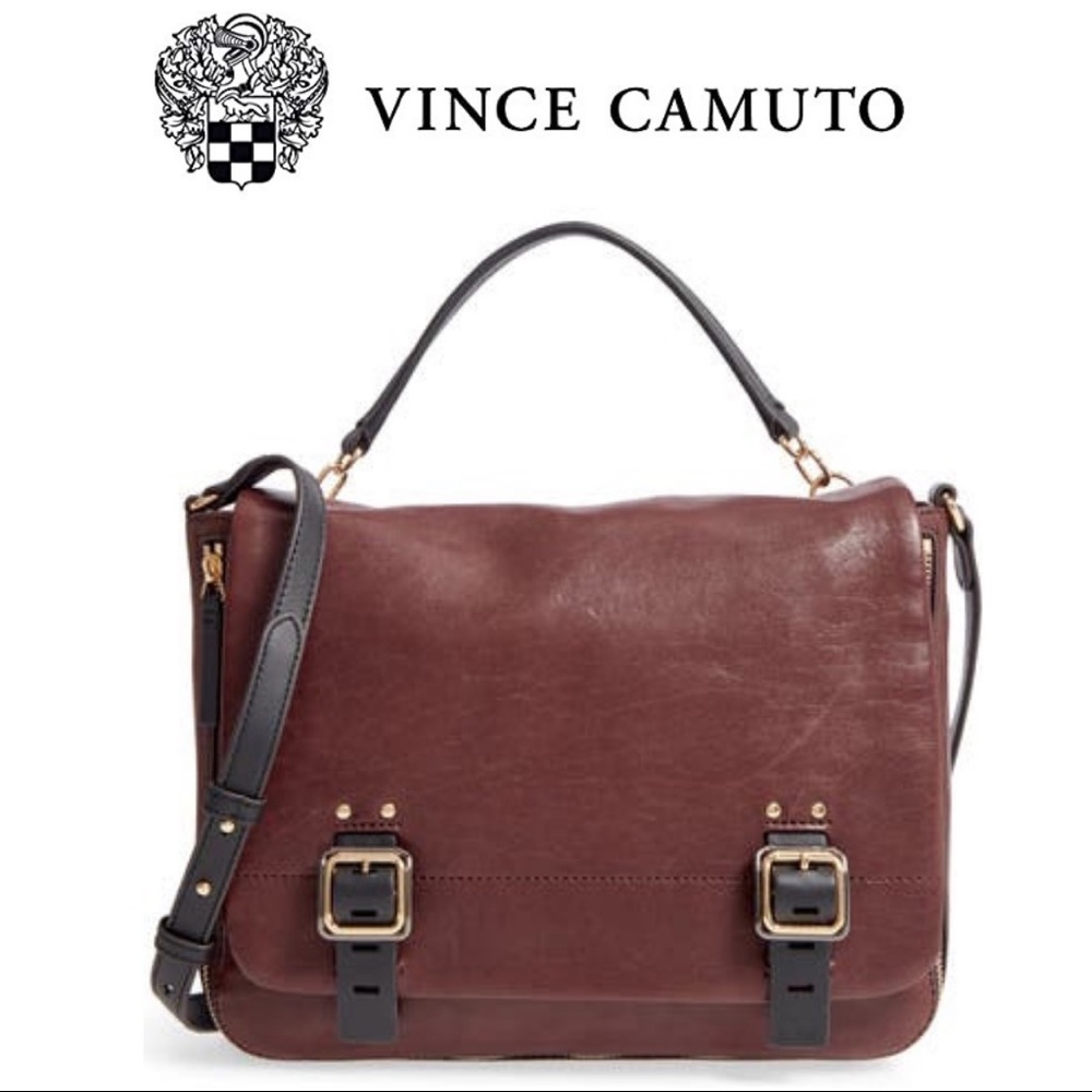 NWT Vince Camuto Delos Flap Leather Messenger Crossbody Bag